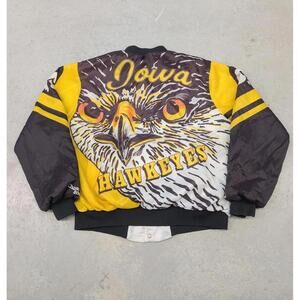 Rare Vintage 80s Iowa Hawkeyes Chalk Line USA Satin Jacket